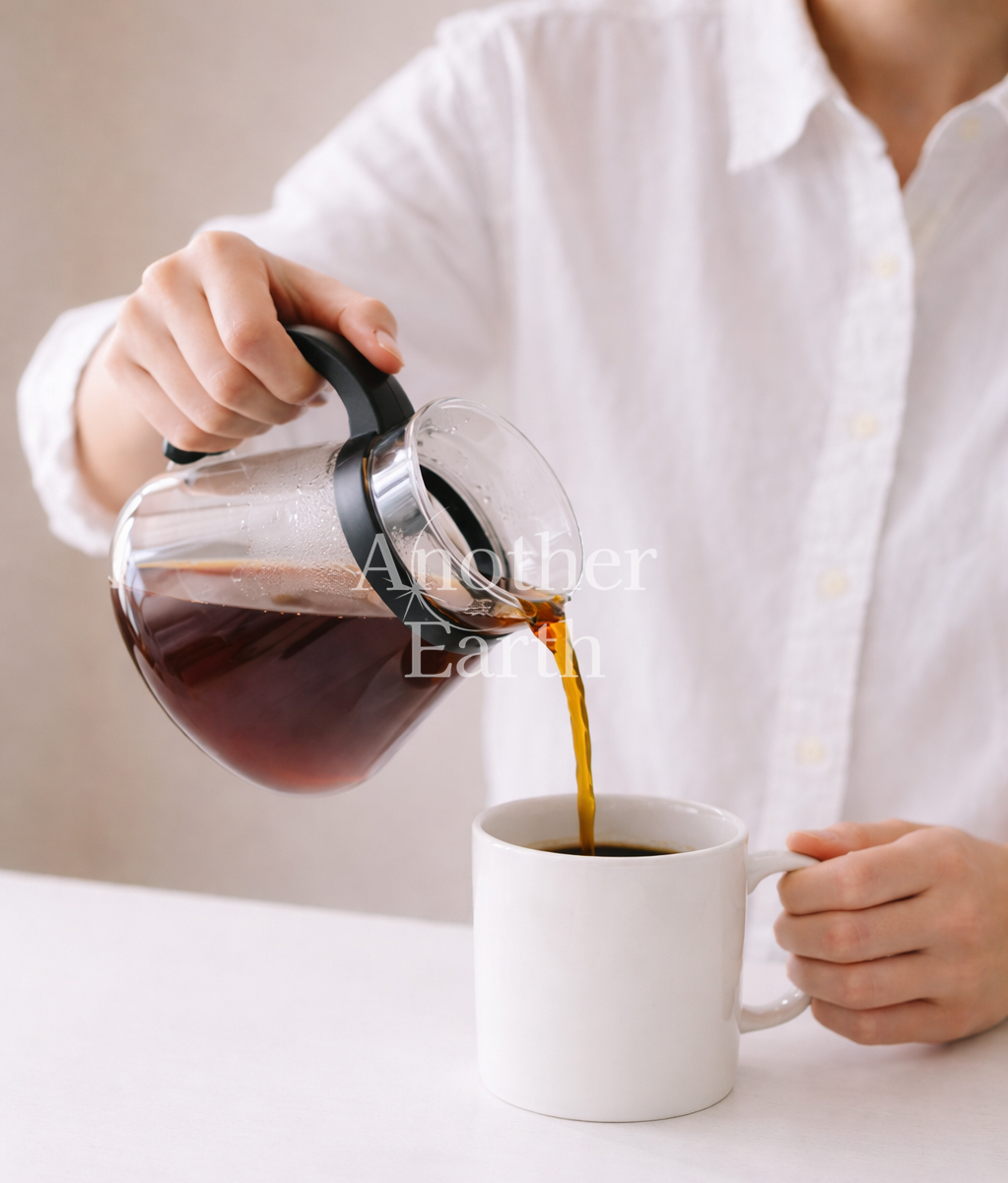 コーヒーを注ぐ男性