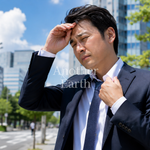 熱中症気味のサラリーマン
