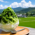 真夏の抹茶かき氷