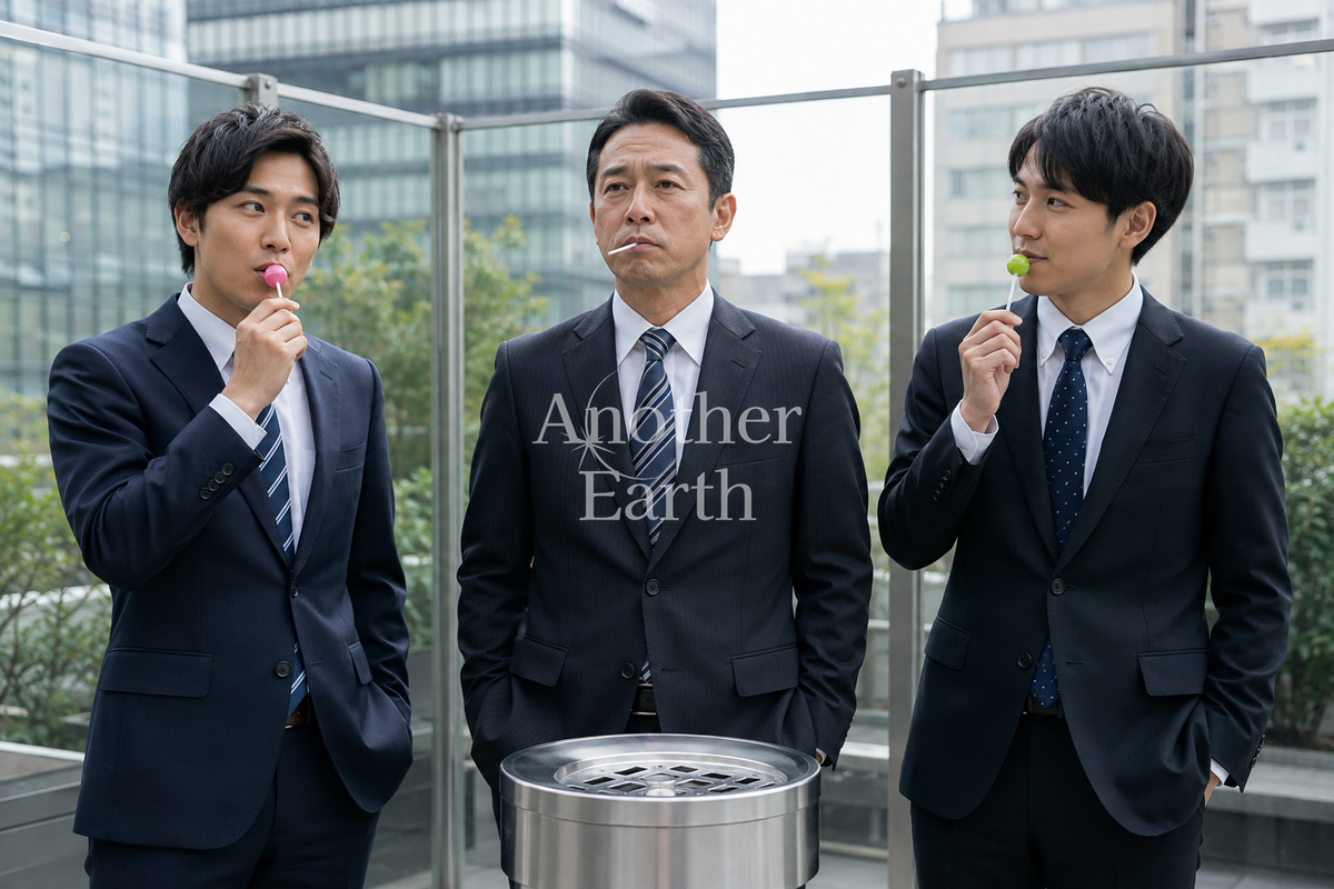 サラリーマンのキャンディ休憩