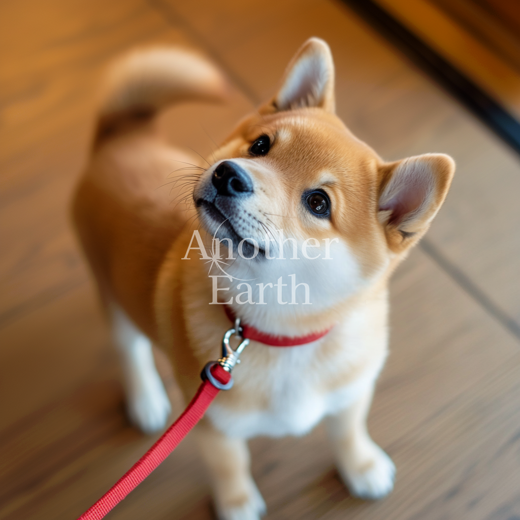 お散歩前の柴犬