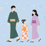 夏祭りを楽しむファミリー