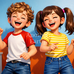ダンスをする小学生