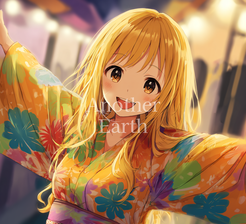 夏祭りを楽しむ浴衣の少女