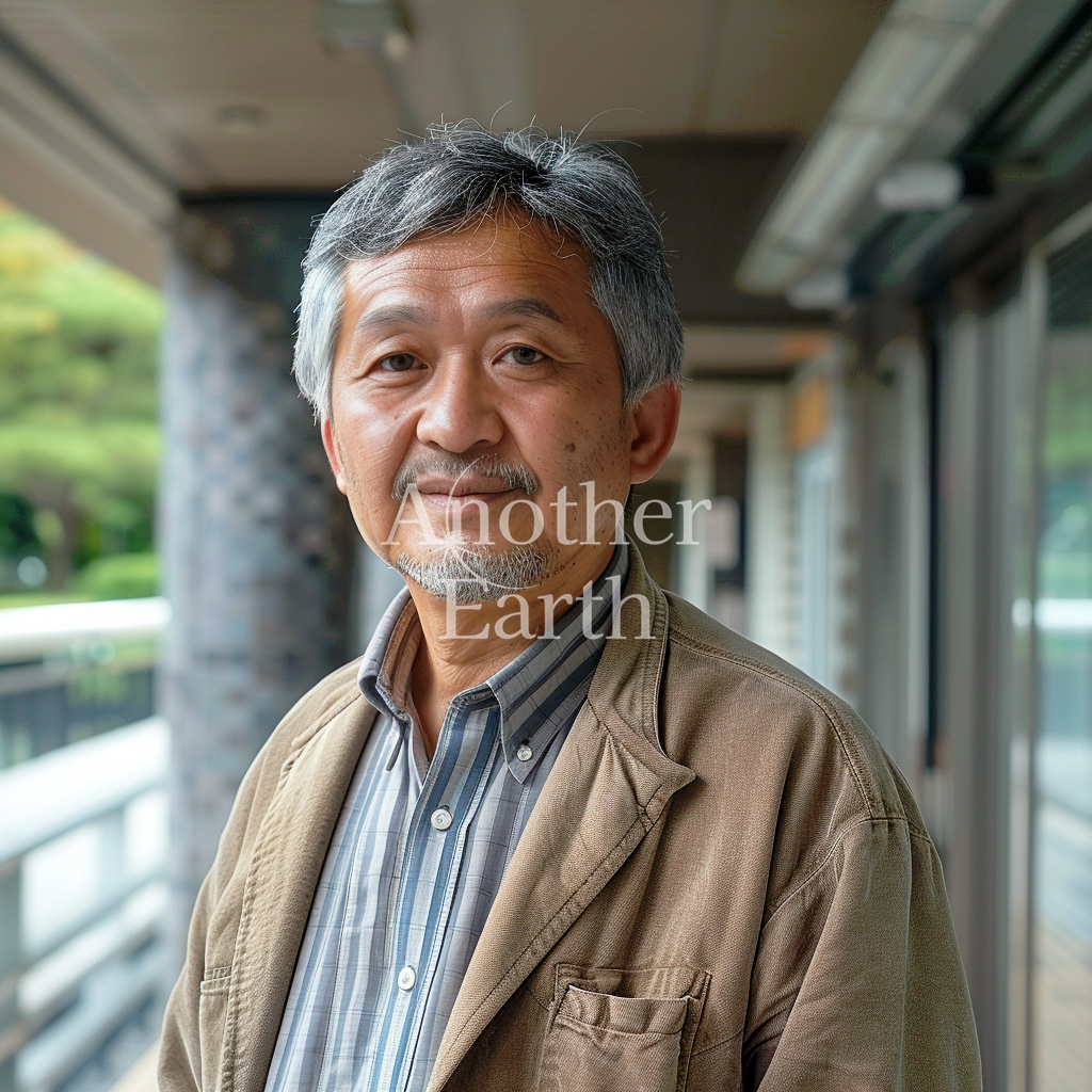 微笑んでいる日本人男性