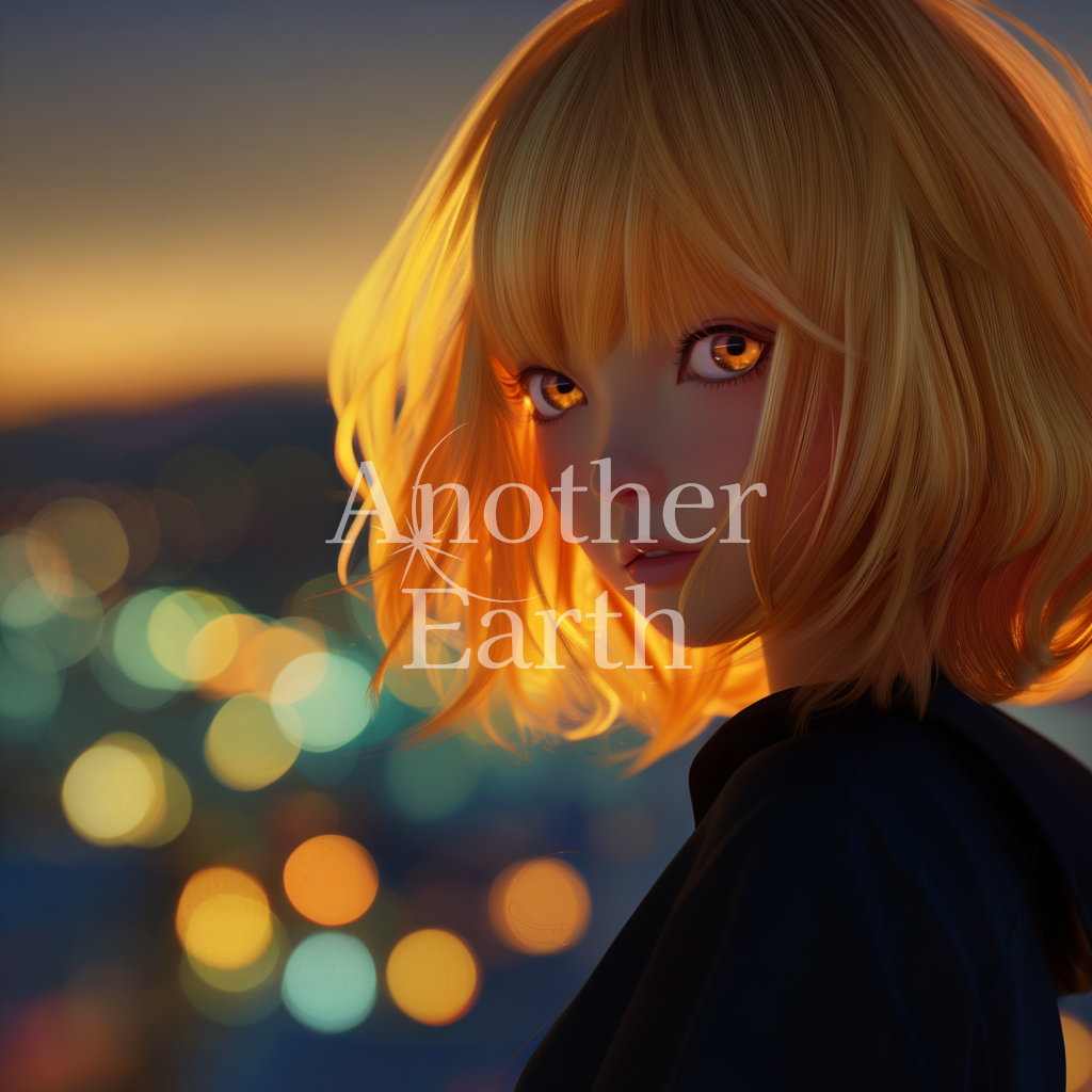 静寂な夜景とクールな女性