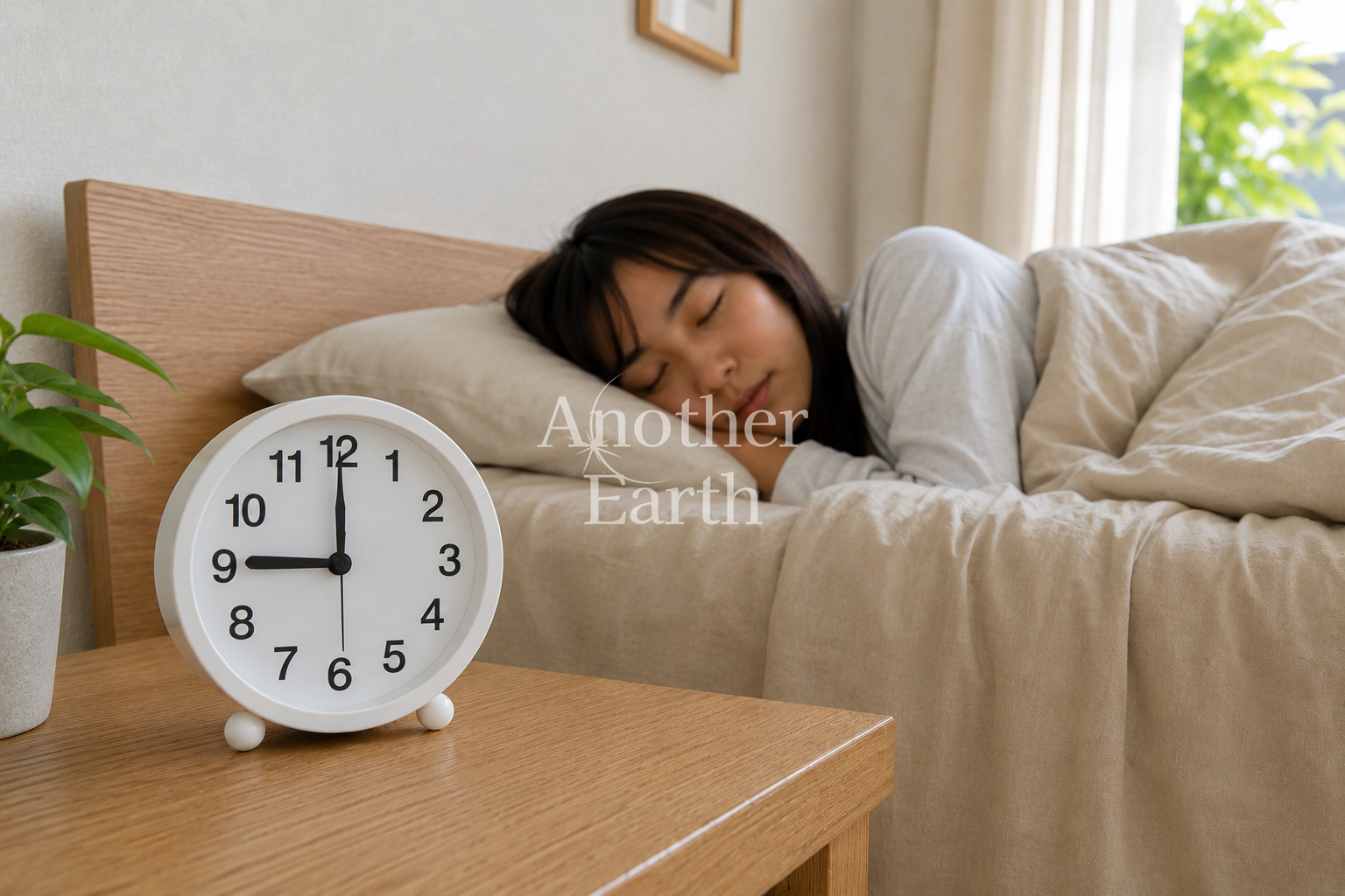 寝坊をする女性