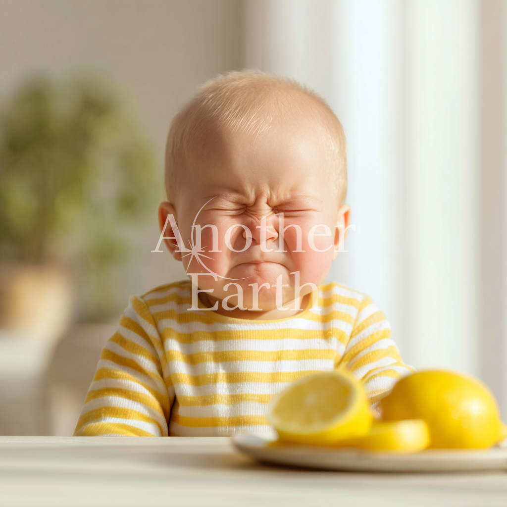 初めてレモンを口にした男の子