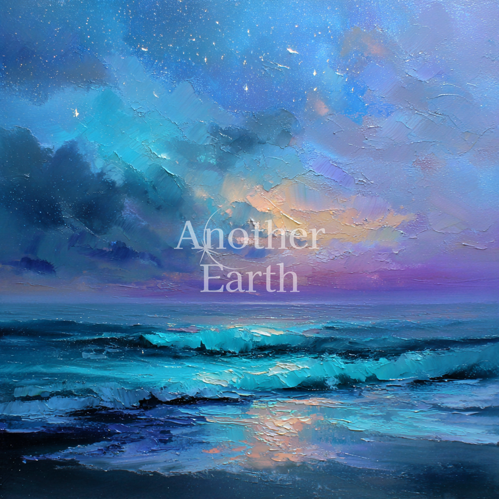 幻想的な海の油絵
